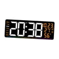 thumbnail image 2 of Reloj de pared digital para decoración del hogar, regalo ideal, reloj despertador LED resistente, con pantalla de temperatura para dormitorio y Naranja, 2 of 8