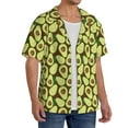 thumbnail image 2 of Uemuo Avocado Pattern Cotton Linen Short Sleeve Shirts,Casual Lightweight Button Down Shirts,Vacation Beach Summer Tops-XX-Large, 2 of 7