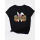 thumbnail image 3 of Camiseta De Verano Para Mujer, Cuello Redondo, Para Mochilero, Vacaciones En La CalleHappy Easter with a Bunny And Carrot Print on a Stylish Casual Round-Neck Short-Sleeve T-Shirt for Black Women.Fa, 3 of 5