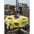 thumbnail image 2 of Outdoor Tablecloth with Umbrella Hole for Patio/Picnic/Party/Camping, Sunflowers Waterproof Table Cloth Round Cover Washable, Spring Botanical Watercolor Blossom Flowers (Dia 60"), 2 of 8