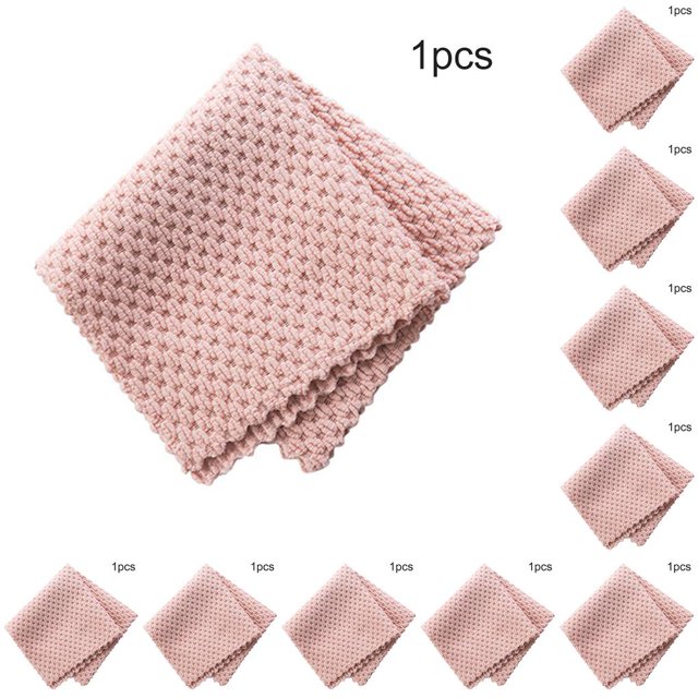 Bearachild Paño de cocina, sartén absorbente, vajilla, utensilios de cocina, trapo de fibra superfina, paño de toalla de baño, suministros de Carne rosa PC 1 10Conjunto