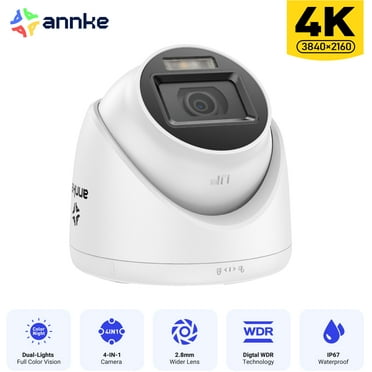ANNKE 8MP Dual Light Wired CCTV Security Camera, Color & IR Night Vision, 3840x2160@20fps, f/1.6 Super Aperture, 4-in-1 Output Signal, IP67, Outdoor Surveillance Camera