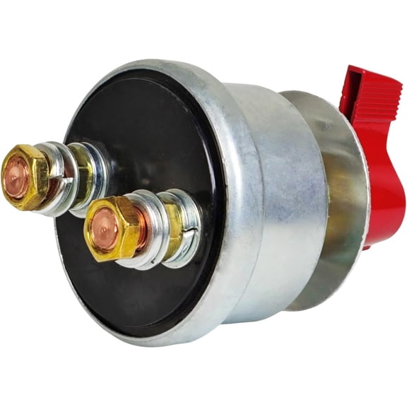 XYZIL 51-902 51-302 12-24V 200A Master Battery Disconnect Switch w/Red Lever Kill 2 Post SPST Cut Off ON-Off Race Car Boat Truck RV Trailer Shut Off Plate