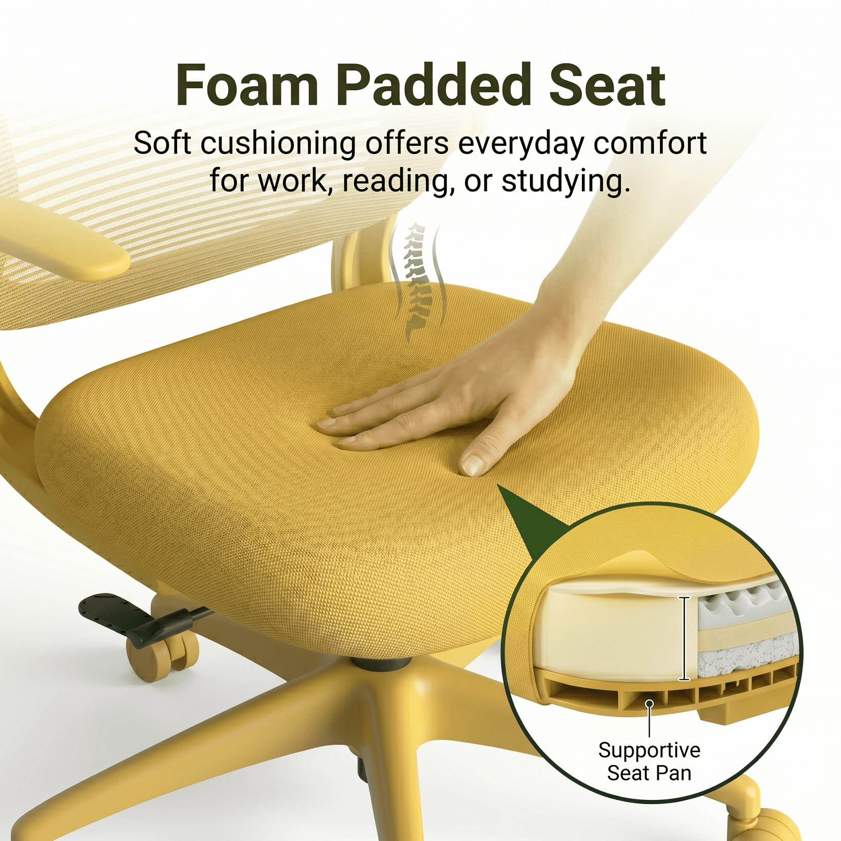 Homy Casa Flip-Up Armrest Mesh Office Chair, Ergonomic Swivel Desk Chair for Home Office