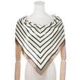 thumbnail image 2 of INSPIRE CHIC Women 35" Striped Square Scarf, Large Satin Silk Like Scarves Shawl Neckerchief Head Wrap Bandanas 35.4x35.4" Beige, 2 of 6