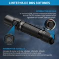 thumbnail image 3 of LACASI Linterna Led Recargable, Linterna T&aacute;ctica Doble Bot&oacute;n 1800 L&uacute;menes, IP68 Impermeable, Lampara Tactica, 4 Modos y SOS (Resistente a Ca&iacute;das), 3 of 7