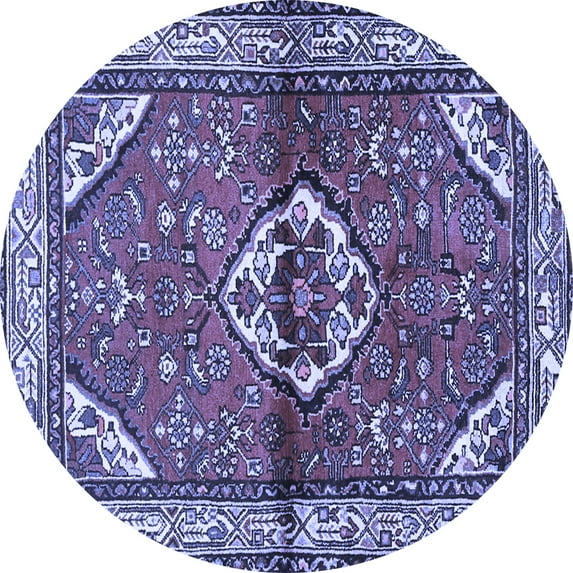 Ahgly Company Indoor Round Persian Blue Traditional Area Rugs, 4' Round