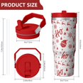 thumbnail image 4 of Christmas 30oz Handheld Travel Tumbler with Handle – Double Wall Stainless Steel Insulated Cup, Flip Straw Lid, Leak-Proof & BPA-Free for Hot and Cold Drinks – Durable Coffee & Juice Mug Black, 4 of 7
