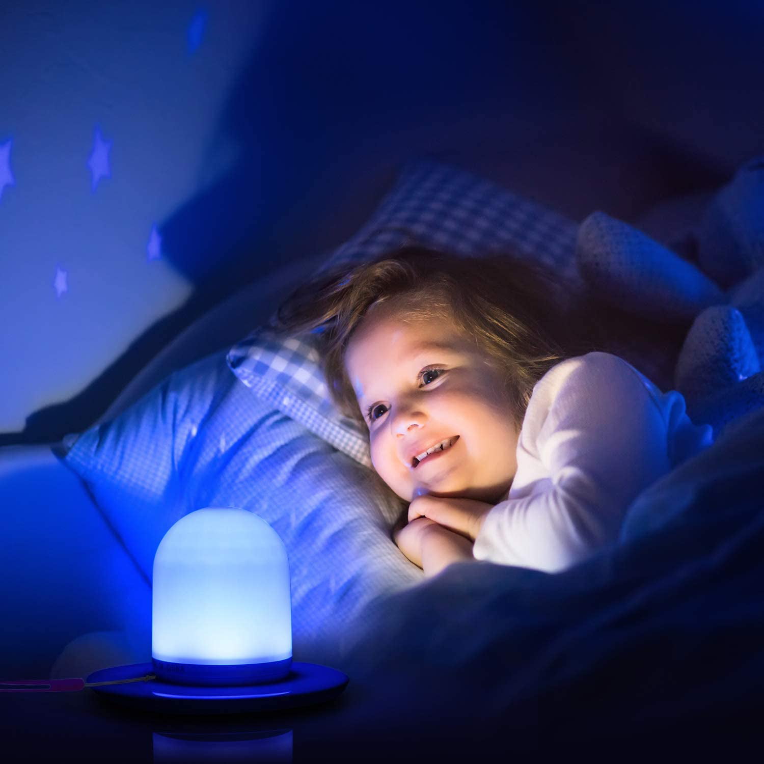 Warm White & RGB Color Changing Dimmable Lamp LED Nursery Night Light for Kids Rechargeable Night Light with Remote Control for Kids Baby Bedroom Table Living Office by PeakPlus 