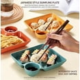 thumbnail image 5 of Sauce Separated Plate with Dipping Saucer, Dumpling Serving Tray for Chips, Snacks, Appetizers, Multipurpose Condiment Dish, 5 of 6