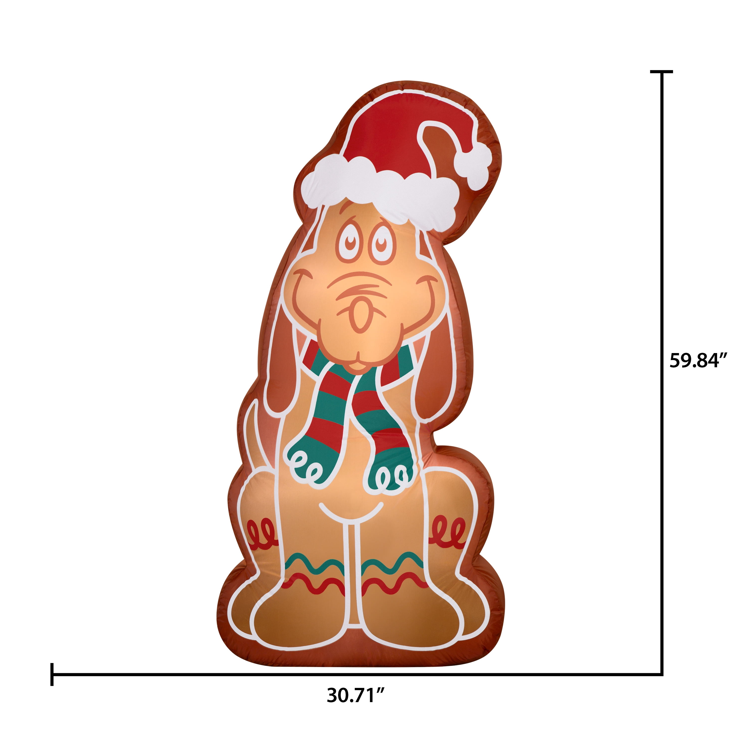 Airblown Christmas Yard Inflatable Light Photorealistic Max as Gingerbread Dr. Seuss, 5 ft