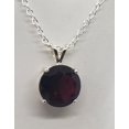 thumbnail image 6 of Natural 9mm Round Garnet Sterling Silver Necklace, 6 of 8