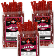 Cherry Licorice Candy | JUMBO Soft and Chewy Twists | Lick-o-Rish, 3 Pounds Total (Set of 3 bags, 1 pound each)
