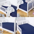 thumbnail image 4 of Microfiber Easy Care Fitted Crib Sheet, Ultra Soft and Cozy Crib Sheet for Baby Boys and Girls, Navy Blue, 28" x 52", 4 of 5