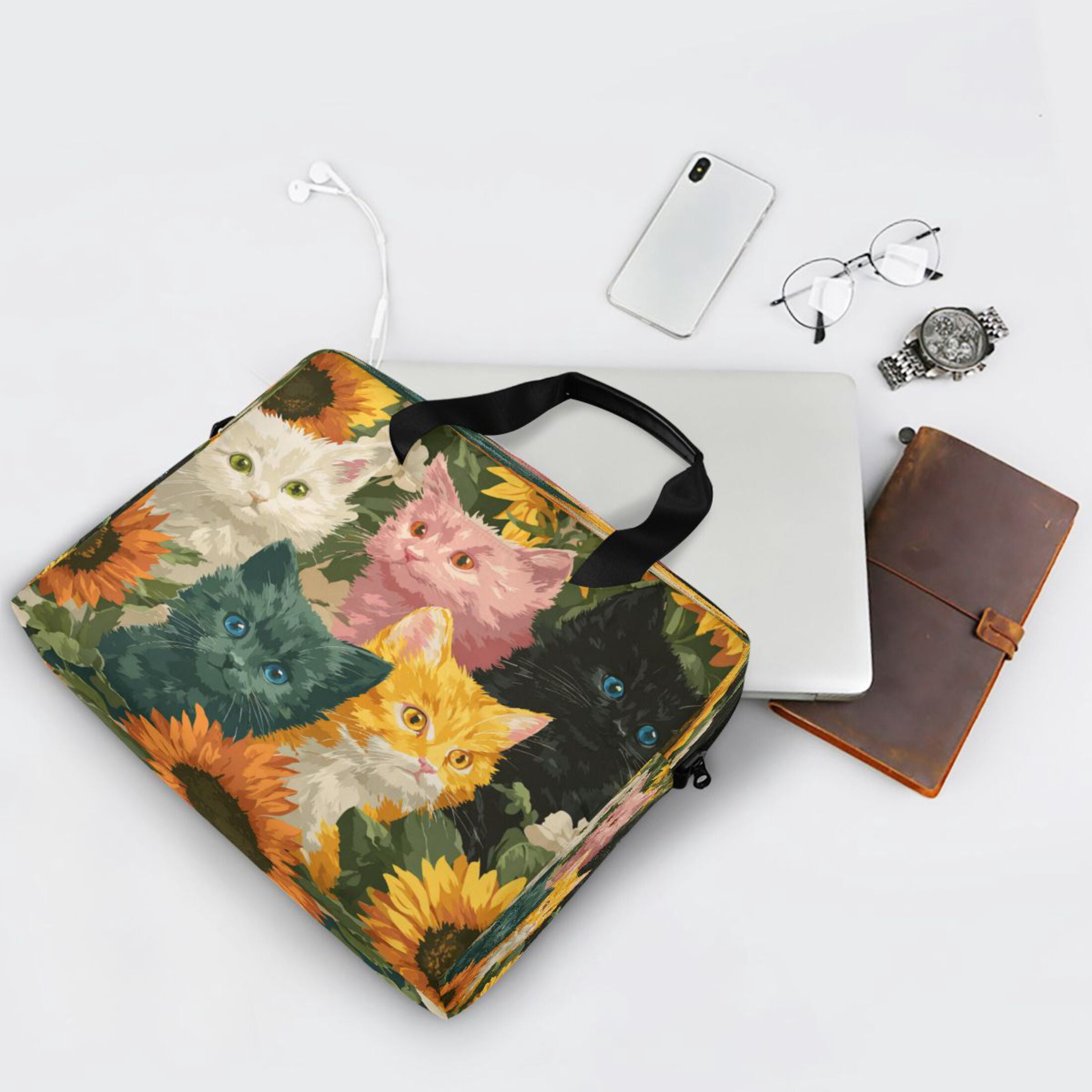 16" Laptop Tote Bag Laptop Sleeve Case Computer Briefcase for Work & Travel Various Colors Cat