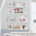 thumbnail image 2 of White Floating Shelves for Wall 36 Inches Long Set of 4, Large Wall Bookshelf for Kids Bedroom, Picture Ledge Shelf for Living Room Photo Frame, Wood Hanging Nursery Book Shelves, 2 of 6