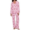 thumbnail image 3 of KANG Cozy Print Flannel Pajama For Long Sleeve Top With Lapel And Comfy Pants Soft Holiday Sleepwear Home Loungewear Outfit, 3 of 9