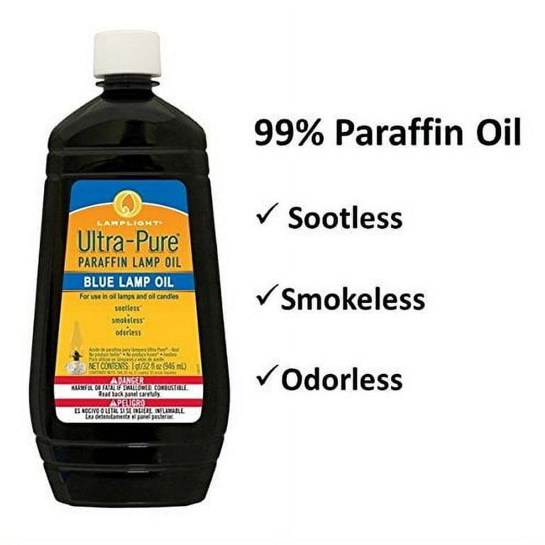 Odorless Smokeless Lamp Oil - 32oz Clear Paraffin Oil Lantern Fuel