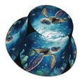 thumbnail image 3 of Disketp Watercolor Turtle4 Print Reflective Bucket Hat Beach Hat Summer Travel Sun Hats Fisherman Cap, 3 of 8