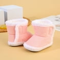 thumbnail image 5 of Ketyyh-chn99 Baby Girls Boys Booties Kids Shoes Baby Boys Girls High Top Ankle PU Leather Sneakers Soft Rubber Sole Oxford Anti-Slip Toddler Wedding Dress Shoes Pink,5, 5 of 5
