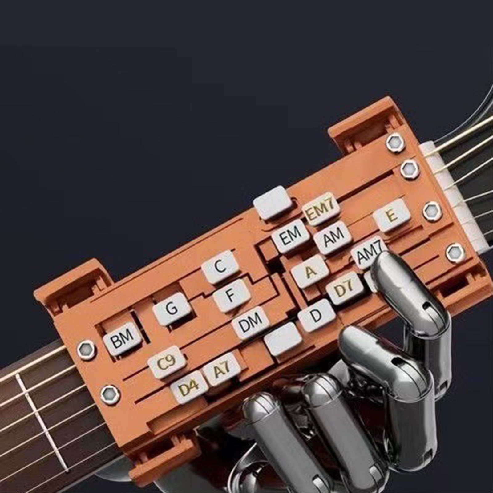 YIFAEUX Guitar Chord Presser Beginner Arthritis Player Guitar Chord Helper Trainer Portable Clip-on Acoustic Electric Guitar Learning Tools