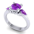 thumbnail image 2 of 2.50 Carat Round Cut Amethyst Gemstone Classic Anniversary Ring for her 18K White Gold Size 8.5 by Diamond-Capitals, 2 of 8