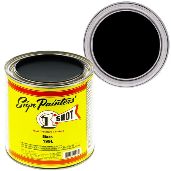 1 Quart 1 Shot LETTERING BLACK Paint Lettering Enamel Pinstriping - One Shot