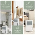 thumbnail image 3 of Costway 32 Pint Dehumidifier 2000 Sq. Ft Portable with 3 Modes & 24H Timer Home Basement, 3 of 10