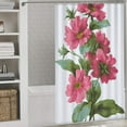 thumbnail image 3 of Dahlia Flower Shower Curtain , Enchanted Forest Scenic Bathroom Decor Sets, Waterproof Fabric with Hooks, 3 of 7