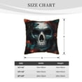 thumbnail image 4 of Xecao Butterfly Flower Skull Print Soft Velvet Decorative Throw Pillow Covers, Square Cushion Cases for Bed, Sofa, Living Room, Car, and Indoor Outdoor Use-16"x16", 4 of 8