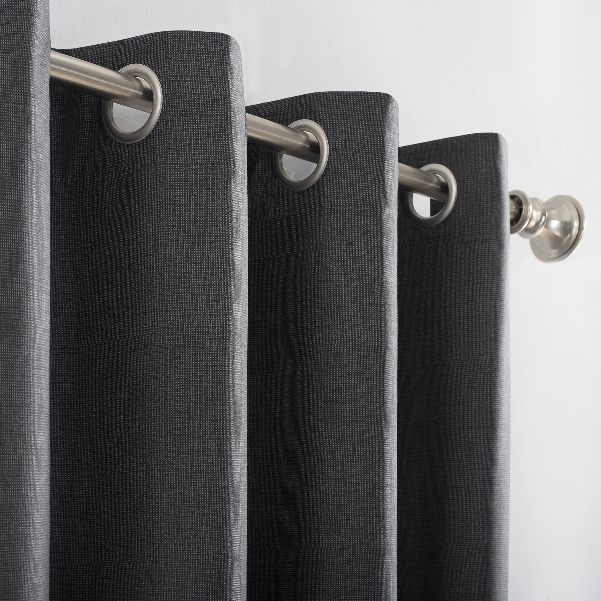 Sun Zero Duran Thermal Insulated 100% Blackout Grommet Curtain Panel, 50"X95", Charcoal (Single Panel)