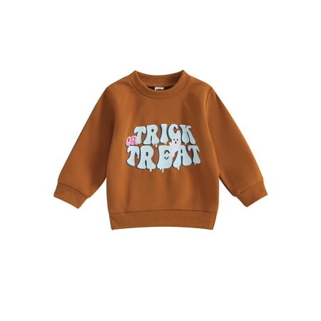 

Halloween Toddler Baby Girl Boy Sweatshirt Letter Print Long Sleeve T-Shirts Pullovers Tops Fall Winter Clothes