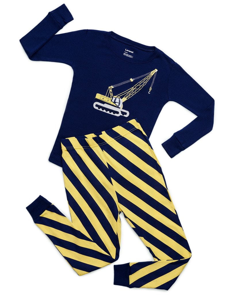 Leveret Leveret Kids & Toddler Pajamas Garbage Truck Train Boys 2