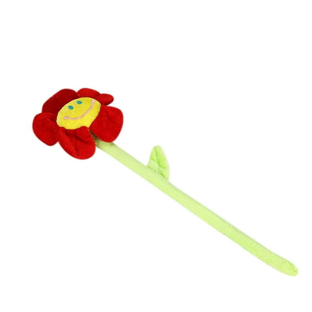 Plush Daisy Flower With Smiley Happy Faces Colorful Bendable Stems