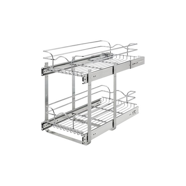 Estante Extraíble para Gabinete de Cocina Rev-A-Shelf 30x56 cm Cromo