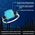 thumbnail image 2 of Gem Stone King 3.72 Ct Cushion Green Turquoise Black Onyx 10K White Gold Ring (Size 8), 2 of 6