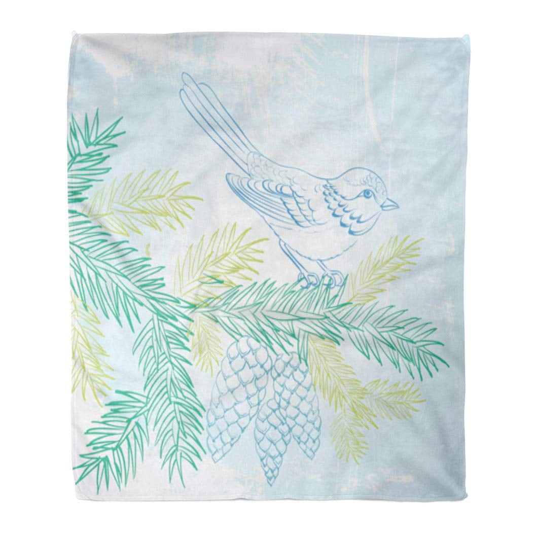 Sherpa Velvet Plush Throw Blanket Tropical Plant Toucan Birds Print Bed Cover 