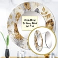 thumbnail image 3 of Designart "Bohemian Energy Gold and Silver Impressions" Boho Feather Round Mirror Wall Decor Bohemian - Large Gold Round Bathroom Mirror - Round Mirror - 36" x 36", 3 of 6