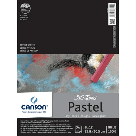 - Canson Mi-Teintes Paper Pad, 9in x 12in, Grays, 24 Sheets/Pad