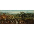 thumbnail image 3 of Jan van Scorel 18x10 Black Modern Framed Museum Art Print Titled - Landscape with Tournament and Hunters (1519-20), 3 of 5