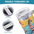 thumbnail image 5 of Zebras Bikes Clouds 40 oz Tumbler with Handle Insulated&nbsp;Travel Mug&nbsp;Lid Straw Leak Proof Steel Vacuum Water Bottles Glasses Fits in Car Cup Holder, 5 of 7