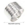thumbnail image 2 of CILENON Wedding Bands for Women Handmade Hammered Wide Silver Ring for Women Men Open Adjustable Statementring Jewelry Gift Gold Jewelry for Women Gold Rings for Women (Silver,One Size), 2 of 6