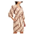 thumbnail image 3 of I.N.C Womens Puff-Sleeve Wrap A-line Dress, Metallic, 4, 3 of 4