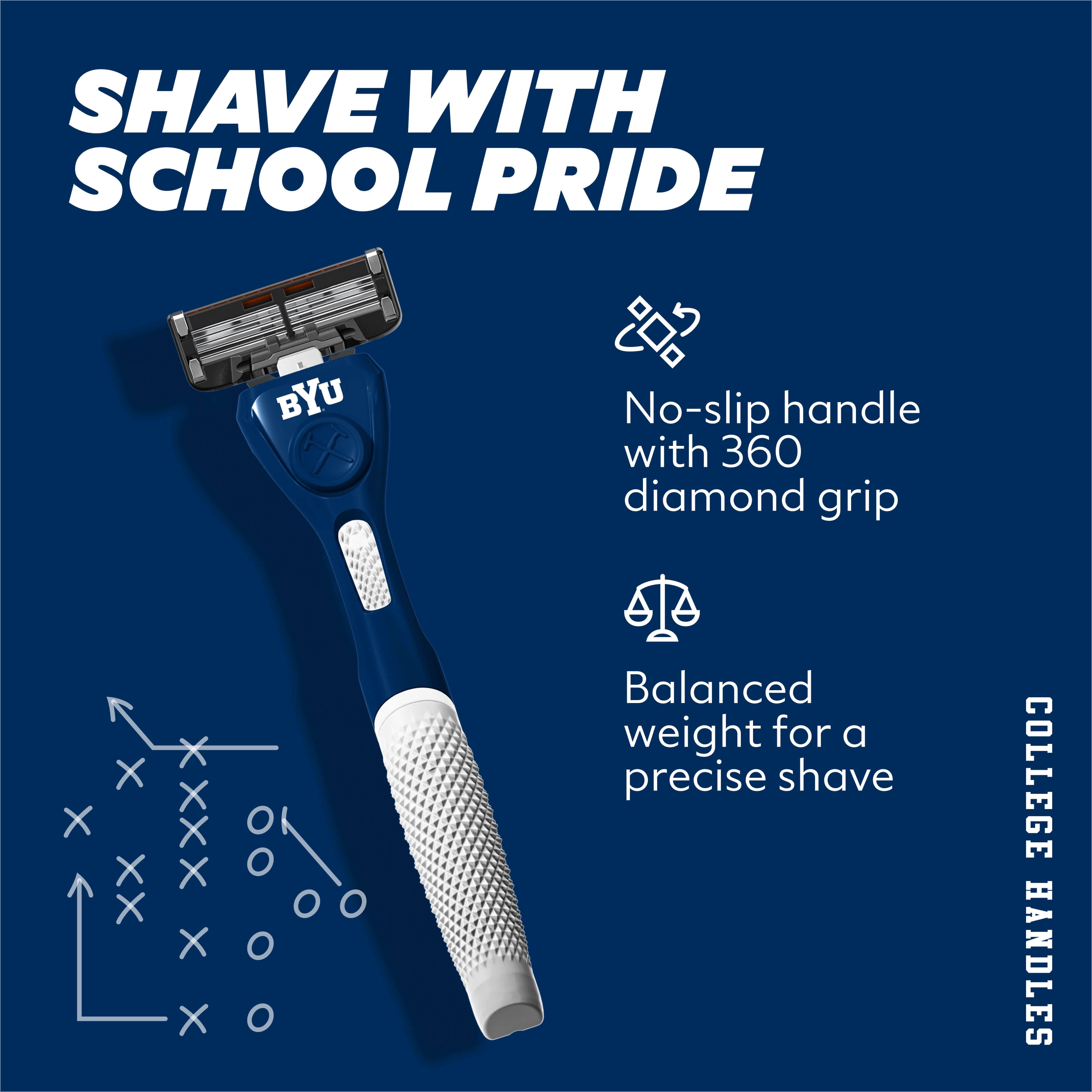Dollar Shave Club Brigham Young University 6-Blade Shaving Kit with Handle, 2 x 6-Blade Refills