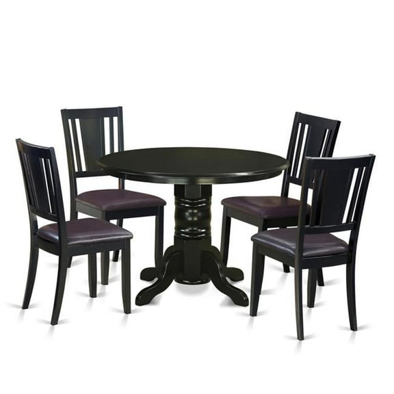 Kitchen Nook Dining Set - Table & 4 Chairs, Black - 5 Piece