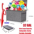thumbnail image 4 of VICTORICH Extra Large Children's Collapsible Toy Storage Fabric 32 gal Kids Room Toy Chests with Lid, Gray, 4 of 8
