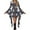 Z26-Gray-halloween costumes, variant on Frostluinai Womens Gothic Witch Irregular Bell Sleeve Dress Halloween Vintage Ghosts Print Crew Neck Party Bodycon Mini Dress