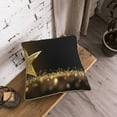 thumbnail image 5 of KLL Gold Glittering Stars Decorative Throw Pillow Covers Velvet Soft for Couch Sofa Bedroom Living Room Outdoor (No pillow core)- 18"x18", 5 of 5