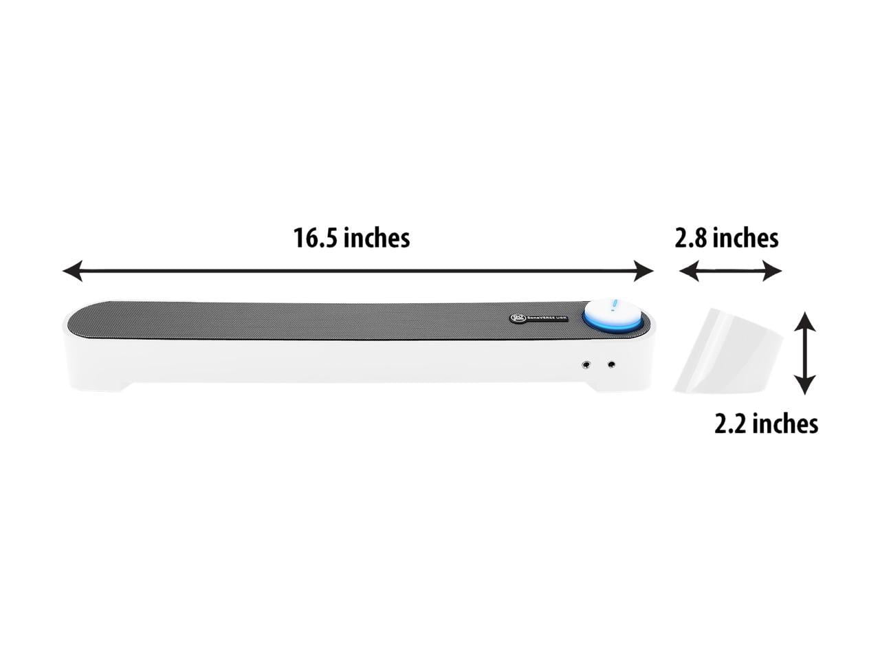 GOgroove SonaVERSE UBR Desktop Computer Sound Bar Speaker (White)