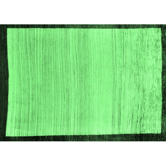 Ahgly Company Indoor Rectangle Solid Emerald Green Modern Area Rugs, 4' x 6'